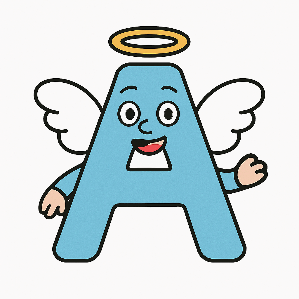 Буква А анімована, ангел